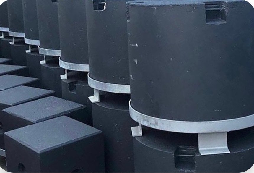 Beton ballastblokken met palletframes - 750 kg, Ophalen of Verzenden, Gebruikt