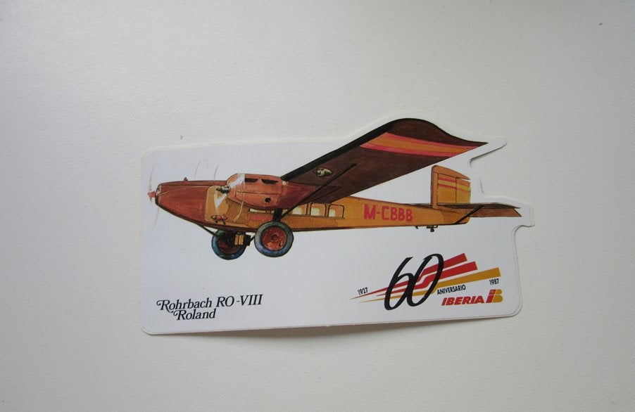 Iberia sticker 1927-1987 Rohrbach RO-VIII Roland, Verzenden, Nieuw, Overige typen