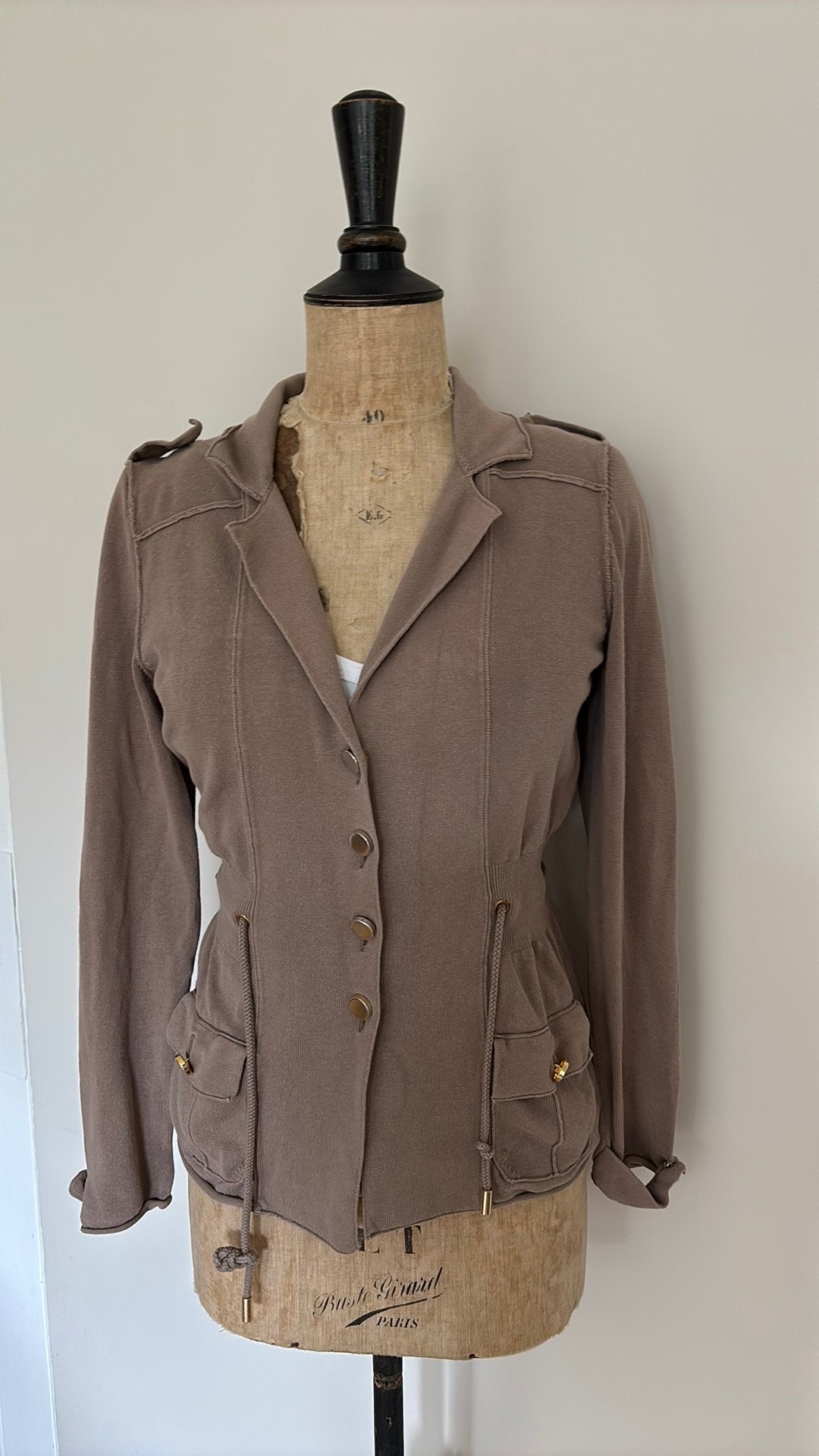 STEFANEL blazer stretch zgan M camel tint katoen, Maat 38/40 (M), Bruin, Verzenden, Nieuw