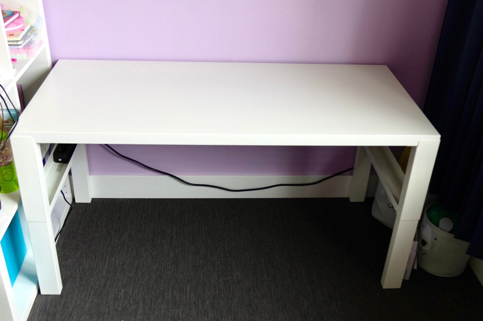 Ikea Pahl kinderbureau wit, verstelbaar (128x58cm), Huis en Inrichting, Bureaus, Ophalen, Hout, 128 cm, Kinderbureau
