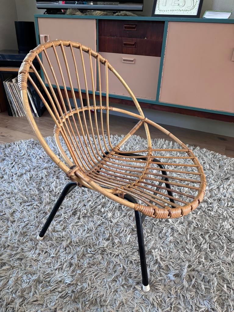 Vintage rotan stoel, Ophalen, Gebruikt, Stoel(en)