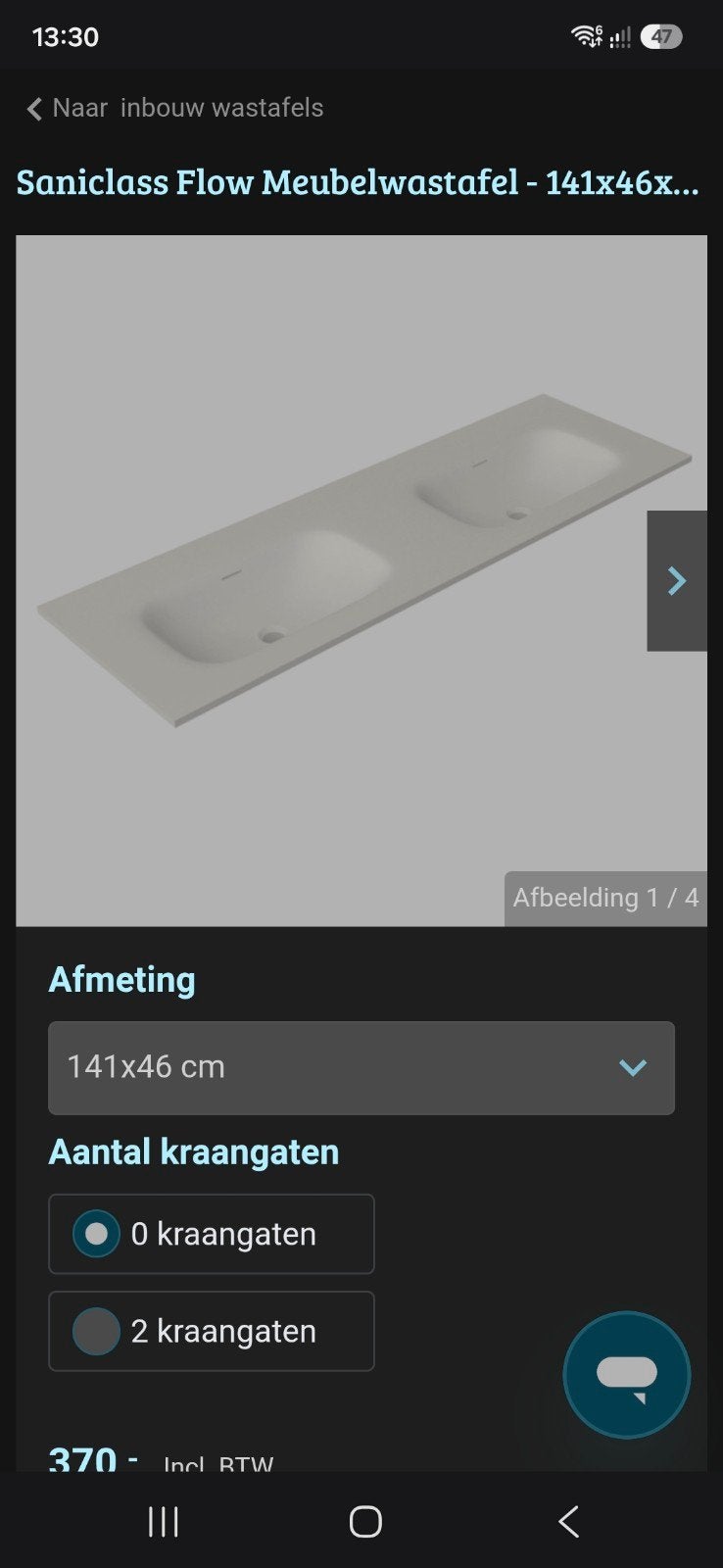 Wastafel blad - nieuw in doos!, Ophalen, Nieuw, 50 tot 100 cm, Minder dan 100 cm