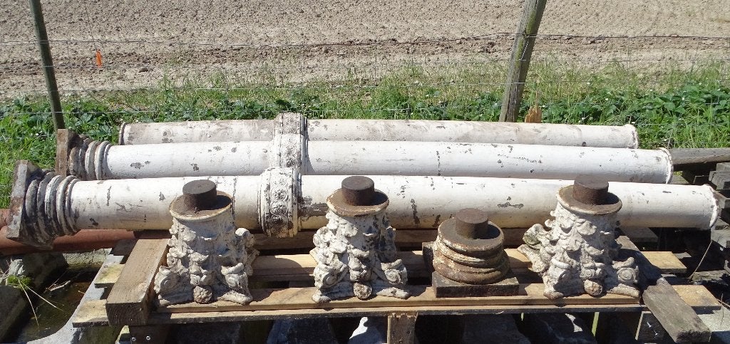3 maal gietijzeren stutpaal paal uit frans kasteel, Antiek en Kunst, Ophalen