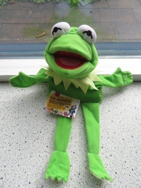 Handpop Kermit de Kikker The Muppets AH poppenkastpop, Kinderen en Baby's, Kikker, Groen, Albert Heijn, Nieuw