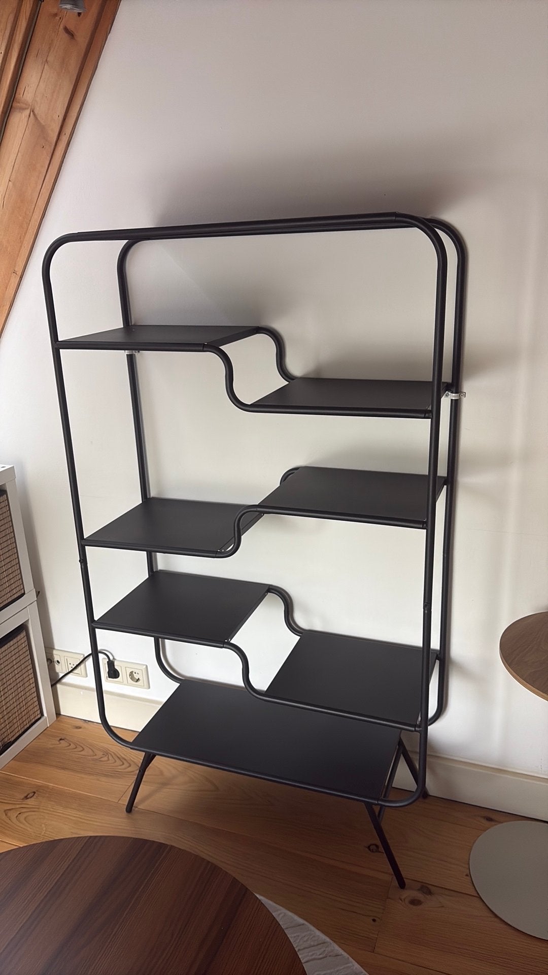 Open vakkenkast zwart staal, Ophalen, Zo goed als nieuw, Minder dan 150 cm, 150 tot 200 cm