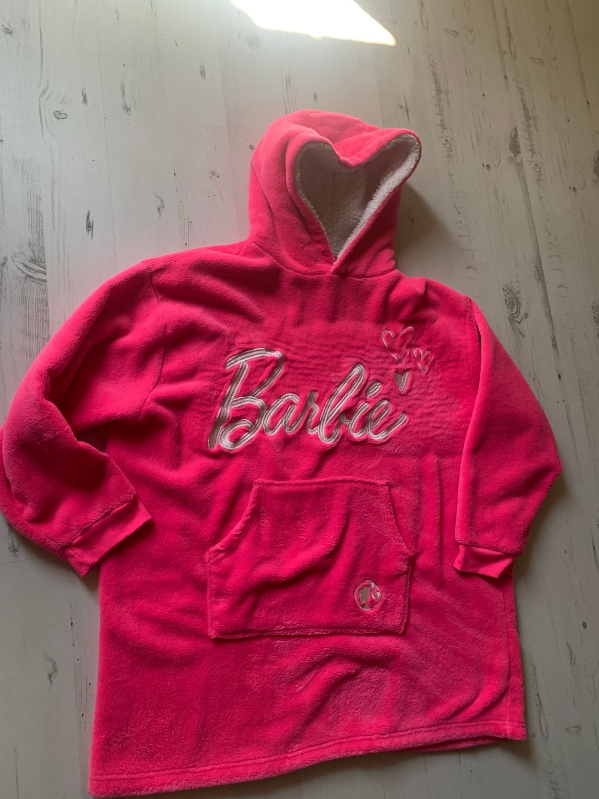 Barbie hoodie roze, zo goed als nieuw, Ophalen of Verzenden, Zo goed als nieuw