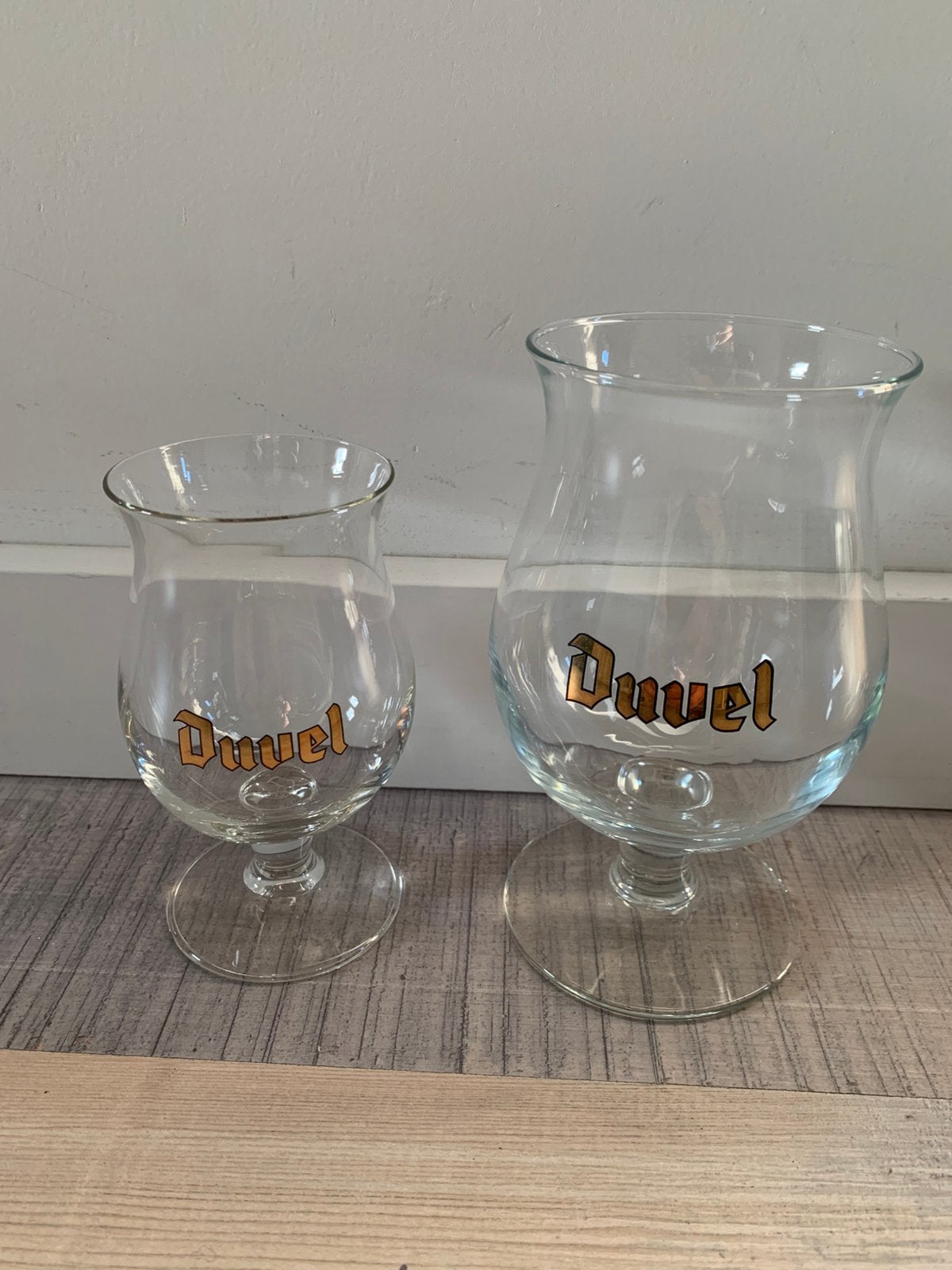 2x Duvel glas 15cl en 33cl, Verzamelen, Biermerken, Ophalen of Verzenden, Zo goed als nieuw, Glas of Glazen, Duvel