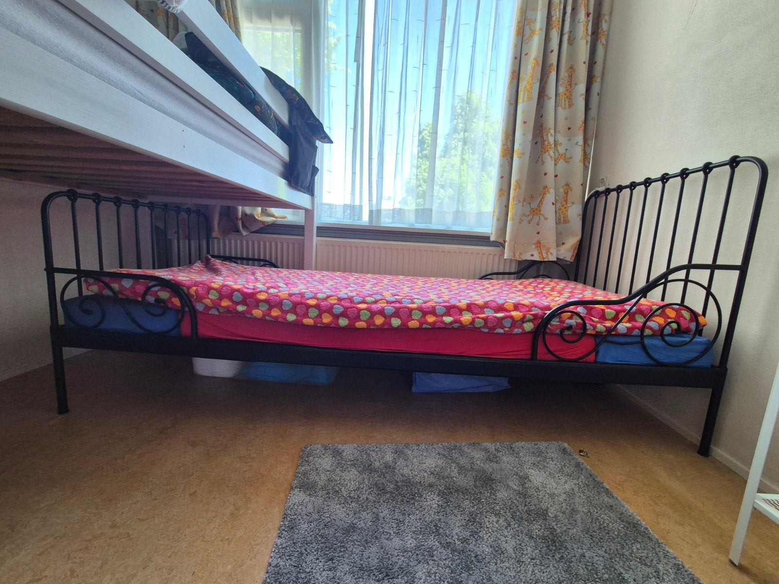 IJzeren Meegroeibed, verstelbaar kinderbed, Ophalen, Gebruikt, 70 tot 85 cm, Matras