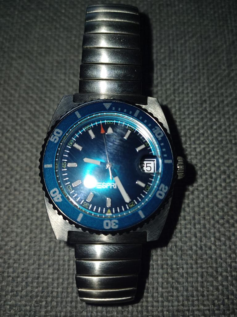 Esprit unisex horloge met rekband, Staal, Staal, Ophalen of Verzenden, Zo goed als nieuw