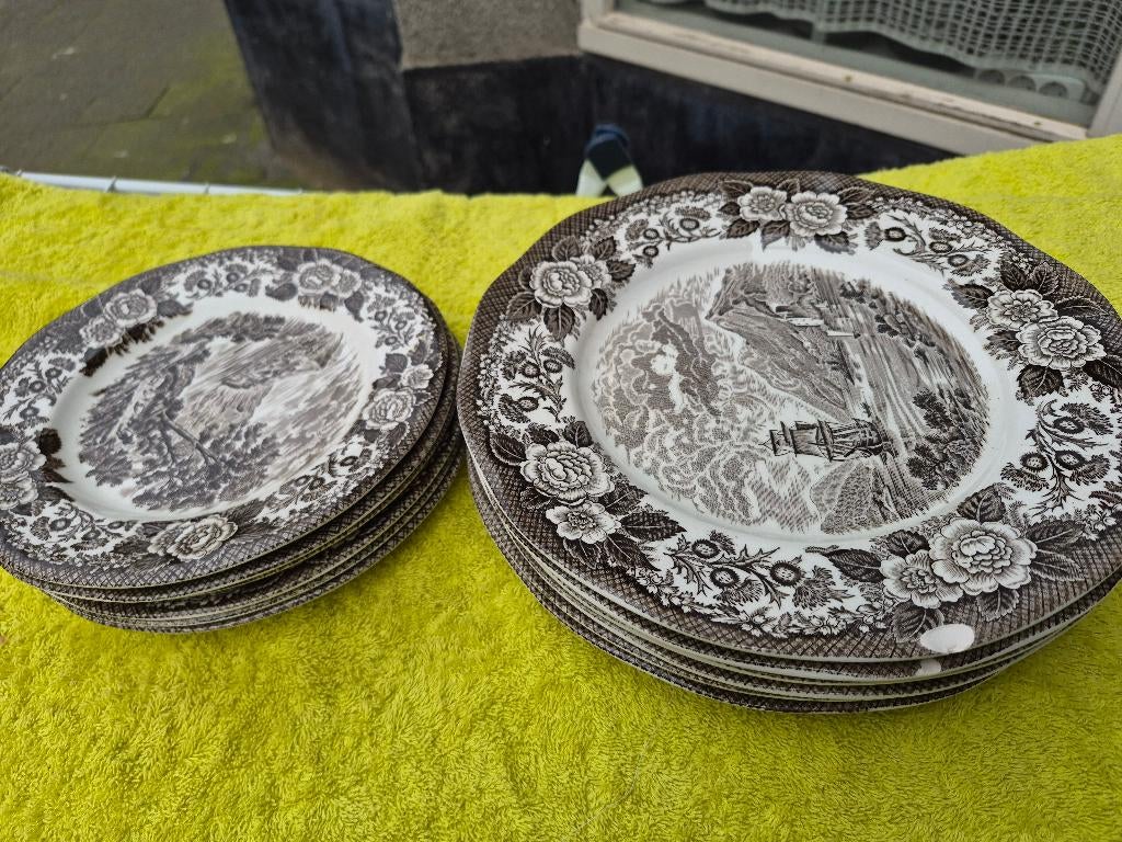 Enoch Wedgwood (Tunstall) Ltd. "Lochs of Scotland" borden, Ophalen, Gebruikt, Bord(en), Wedgwood
