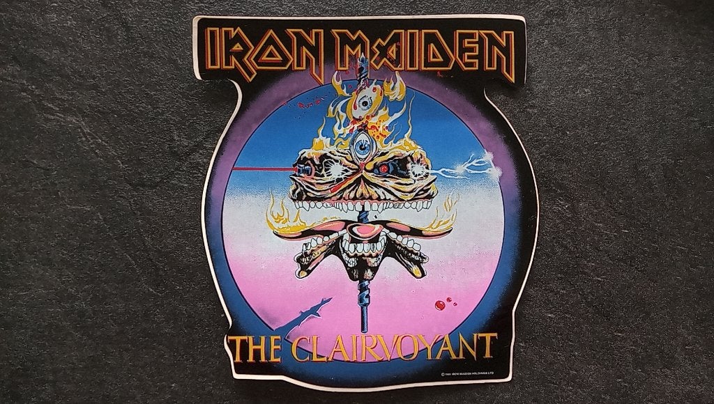 Iron Maiden mooie vintage 1988 The Clairvoyant sticker st18, Ophalen of Verzenden, Nieuw, Overige typen
