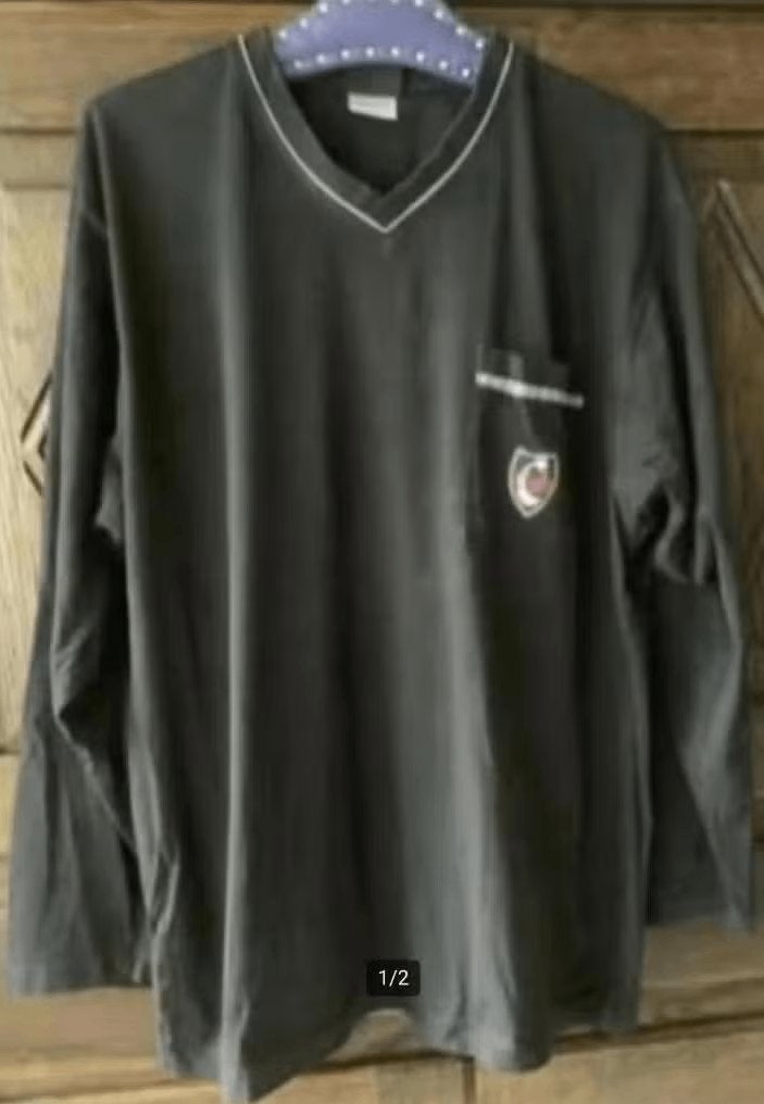 Zwarte longsleeve, zwart herenshirt, shirt; 52; BOGIE; katoe, Ophalen of Verzenden, Zo goed als nieuw, Maat 52/54 (L), Zwart