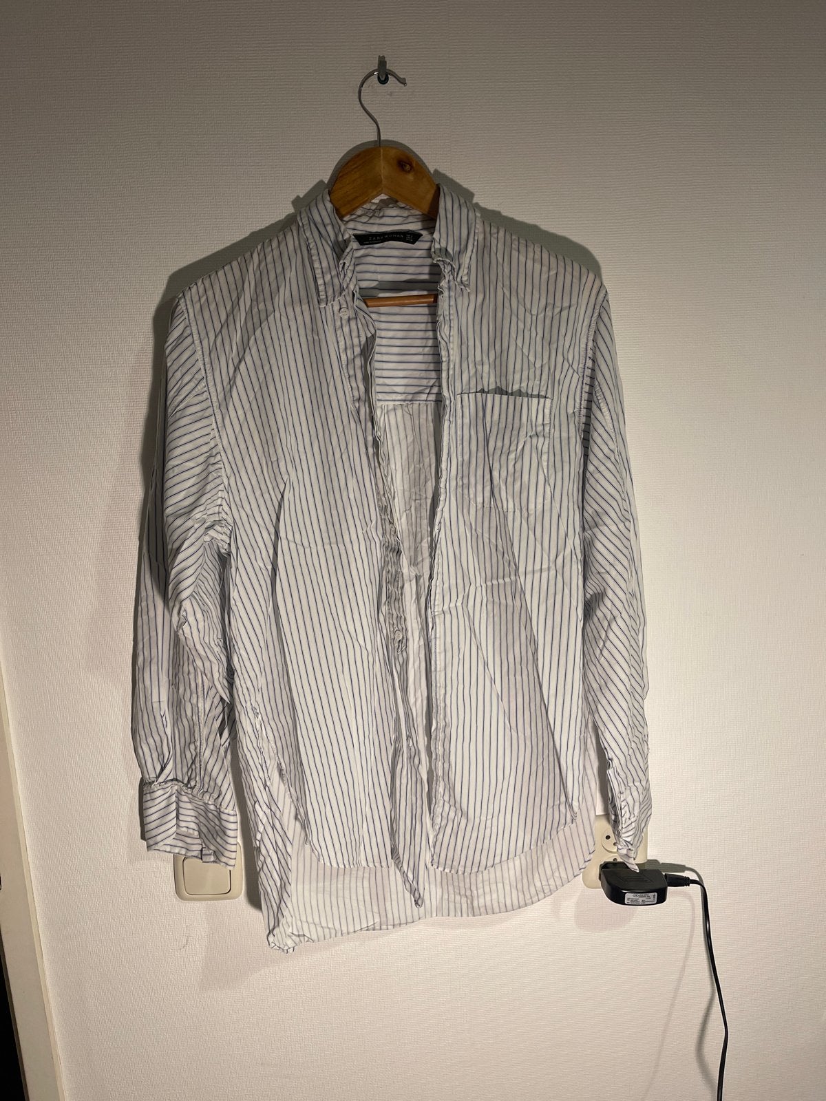 Zara Woman gestreept overhemd - Maat M, Ophalen of Verzenden, Gedragen, Maat 38/40 (M), Wit