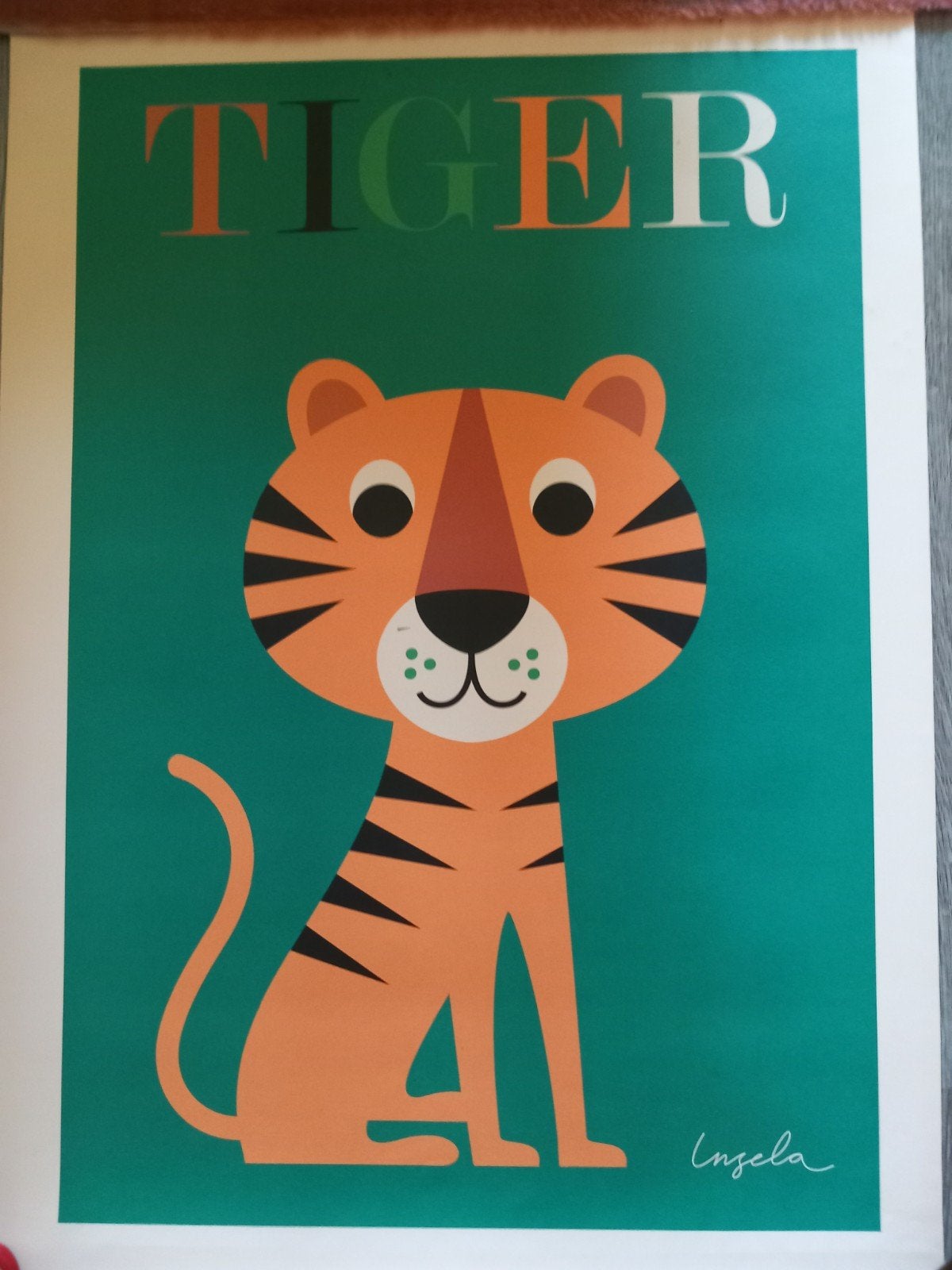 Ingela Arhenius poster 50 x 70 tiger, Ophalen of Verzenden, A1 t/m A3