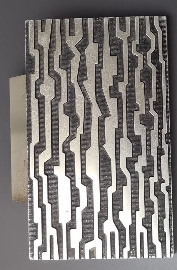 mid-century aluminium deurgreep, abstract, GECO metall, Antiek en Kunst, Ophalen of Verzenden