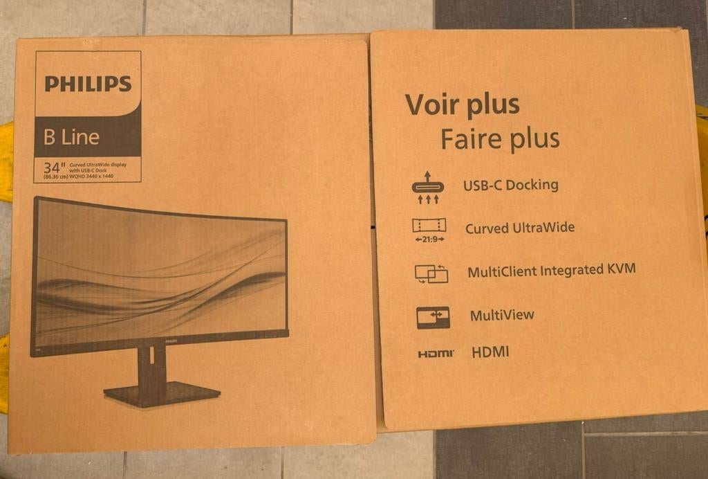 Philips 346B1C Ultrawide Monitor - USB-C 90W KVM RJ45 100Hz