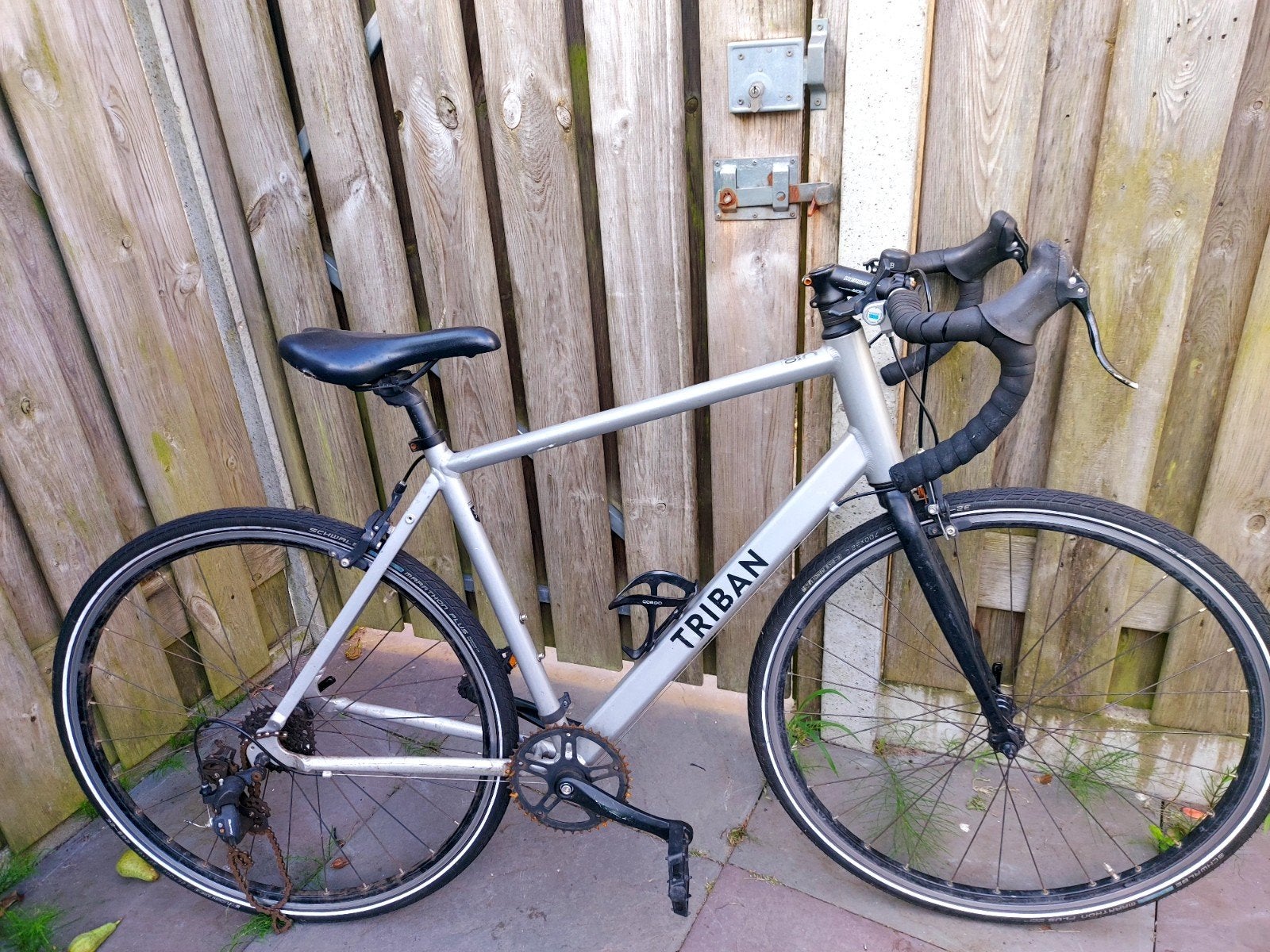 Triban RC 100 Racefiets zilvergrijs M, Fietsen en Brommers, Fietsen | Racefietsen, Ophalen, Aluminium, Minder dan 10 versnellingen