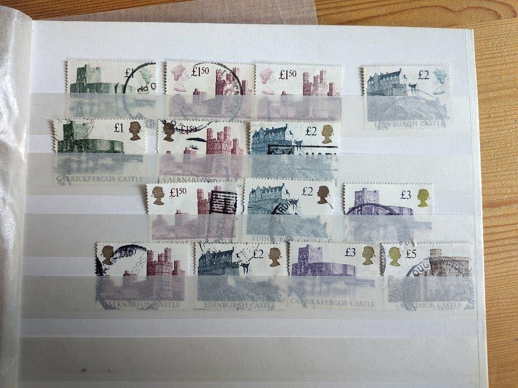 Engeland kastelen hoge waarden 1988, 1992 en 1997, Ophalen of Verzenden, Gestempeld