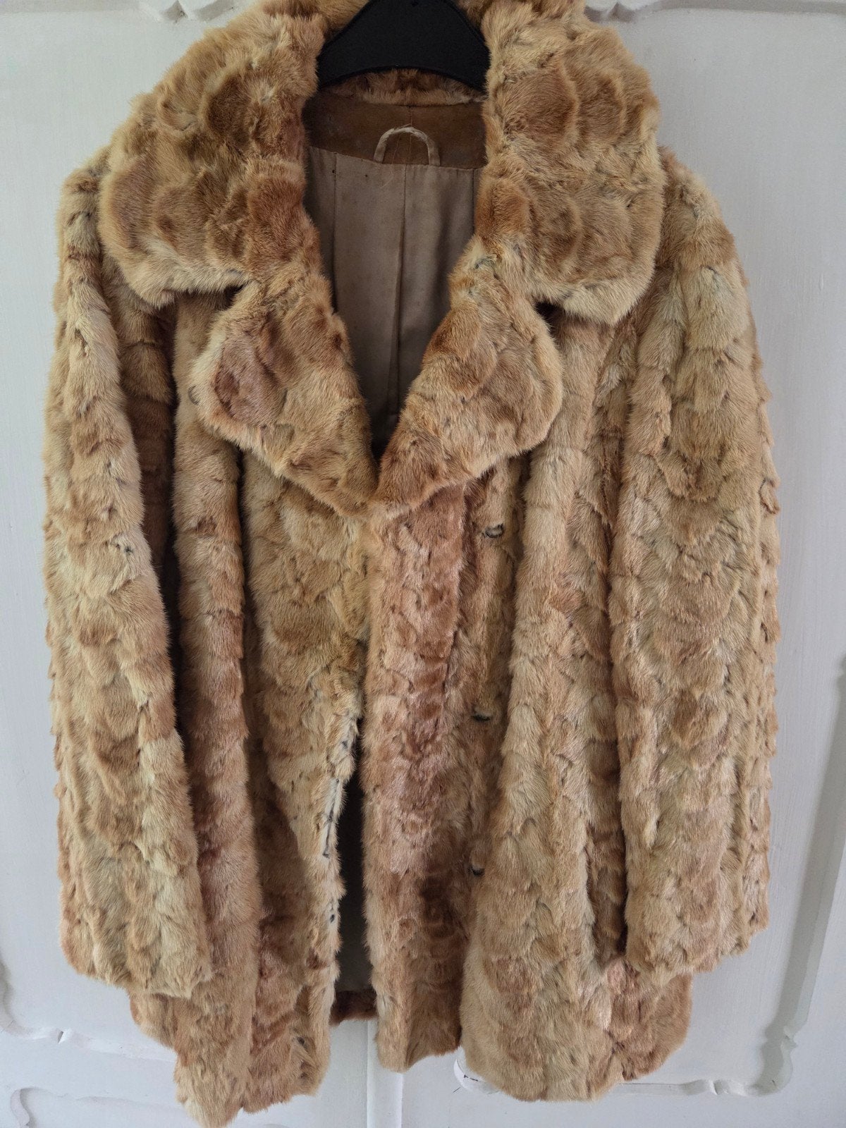 Vintage Bont jas, Maat 38/40 (M), Beige, Ophalen of Verzenden, Onbekend