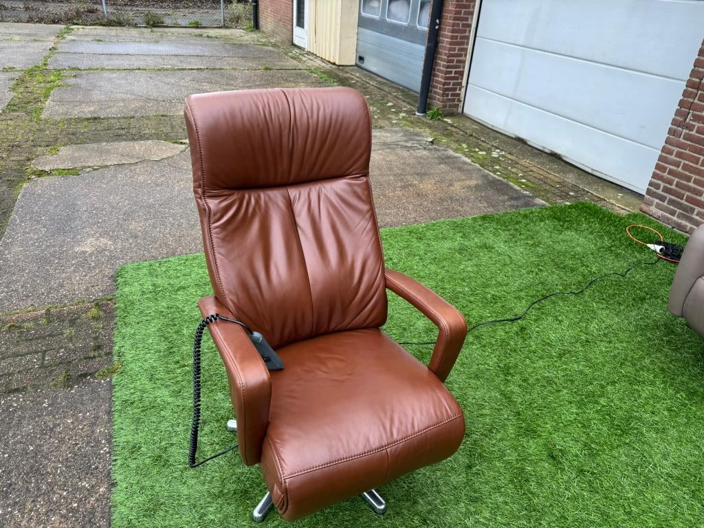 Sta-op stoel PROMINENT S-100 fauteuil bruin leer, Ophalen, Geen, Pahest@hotmail.nl, Design