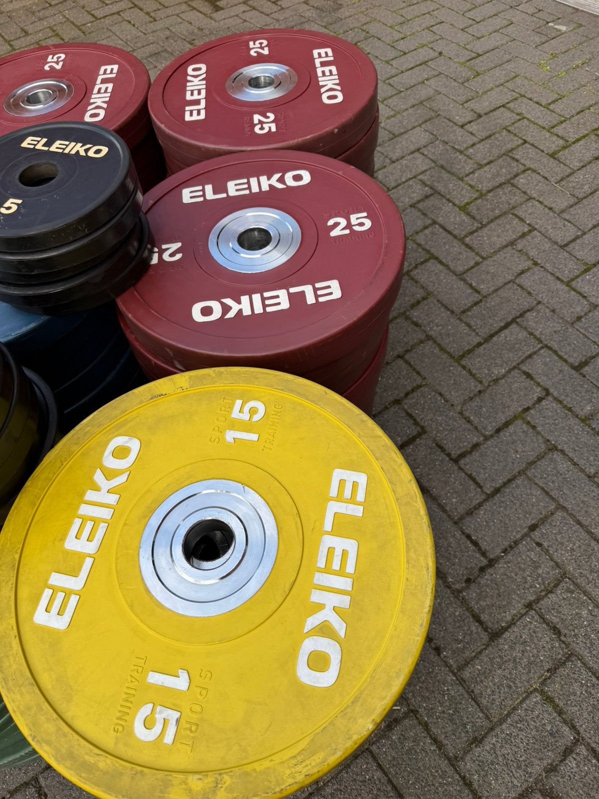 1000kg Eleiko Bumperplates, Ophalen, Gebruikt, Halterschijven