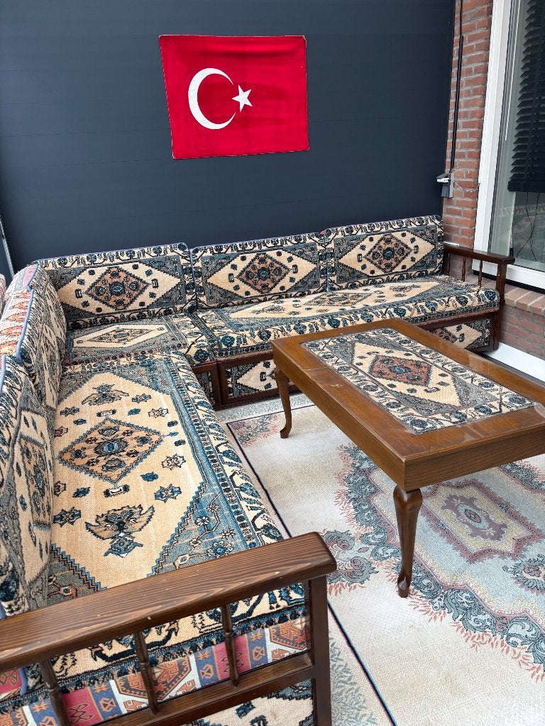 Turkse bankstel, Ophalen, Hout, 250 tot 300 cm, Gebruikt
