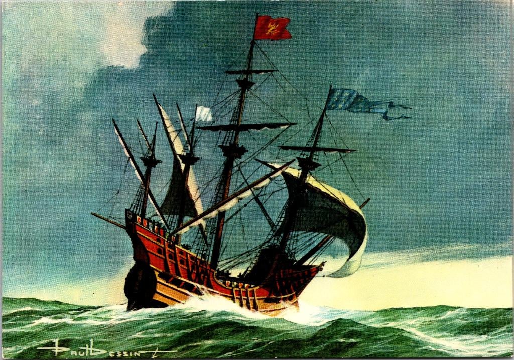 Een 16e-eeuws Vlaams galjoen || | Carte Postale Postkaart