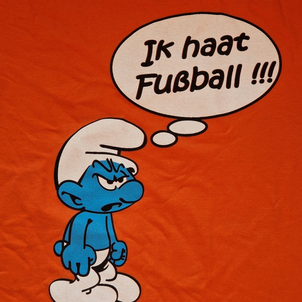 Slazenger T-shirt moppersmurf oranje XL Ik haat voetbal, Gebruikt, Overige typen, Ophalen of Verzenden, Slazenger