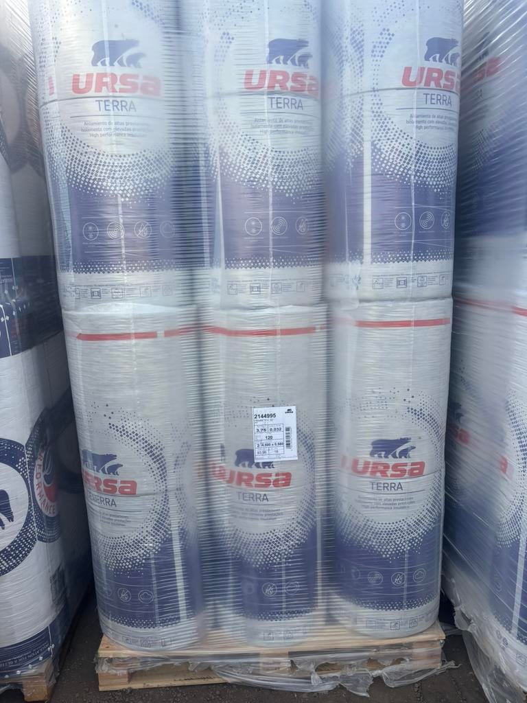 Te koop zeer grote partijen glaswol ursa, Dakisolatie, Nieuw, Ophalen of Verzenden, 15 m² of meer