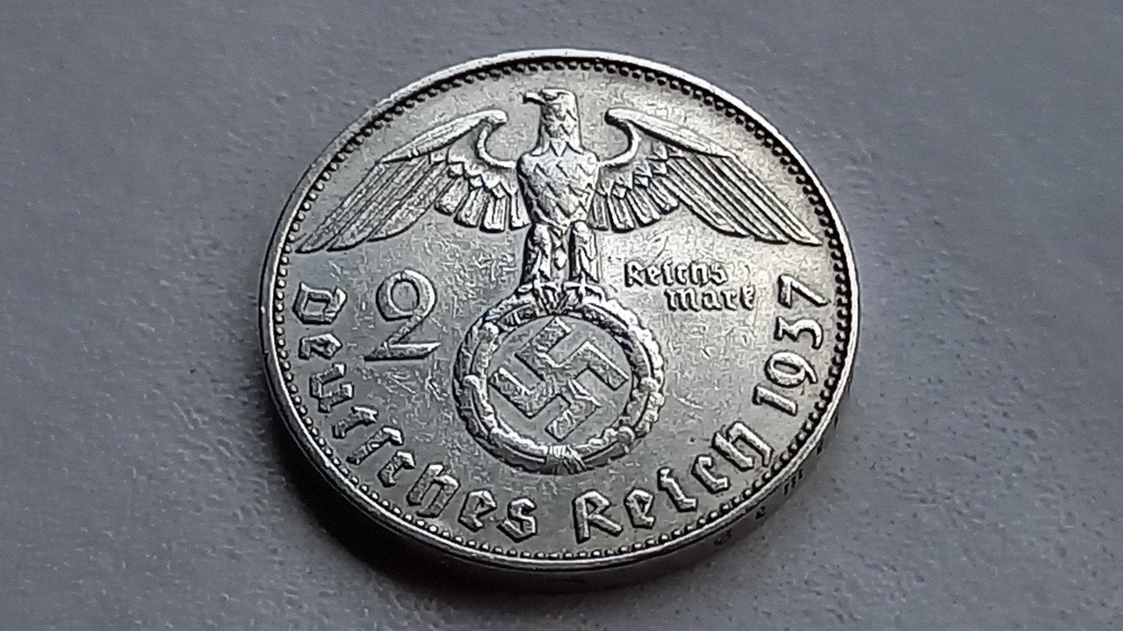 WO2 2 Reichsmark 1937A zilver nazi duitsland, Ophalen of Verzenden, Duitsland, Losse munt, Zilver