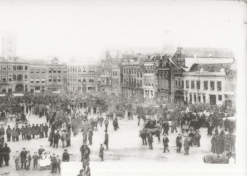 Utrecht Paardenmarkt Foto 25-17 cm, Ophalen of Verzenden, Voor 1920, Ongelopen, Utrecht