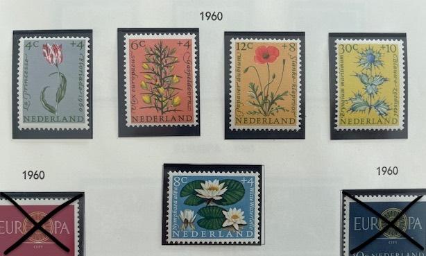 1960 Postfris 5x Zomerzegels NVPH 738#742, Postzegels en Munten, Postzegels | Nederland, Ophalen of Verzenden, Na 1940, Postfris