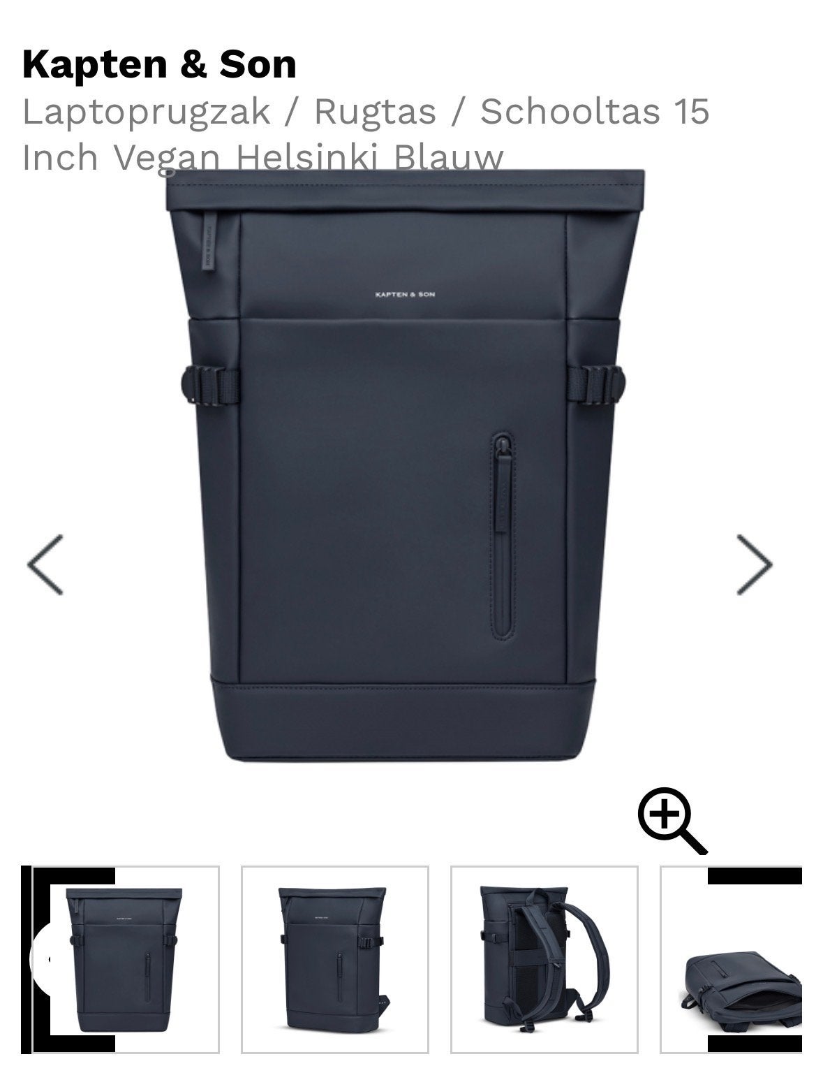 Kapten & Son Helsinki Rugzak – Navy Blauw – NIEUW, 25 tot 40 cm, Nieuw, Ophalen of Verzenden, Overige merken