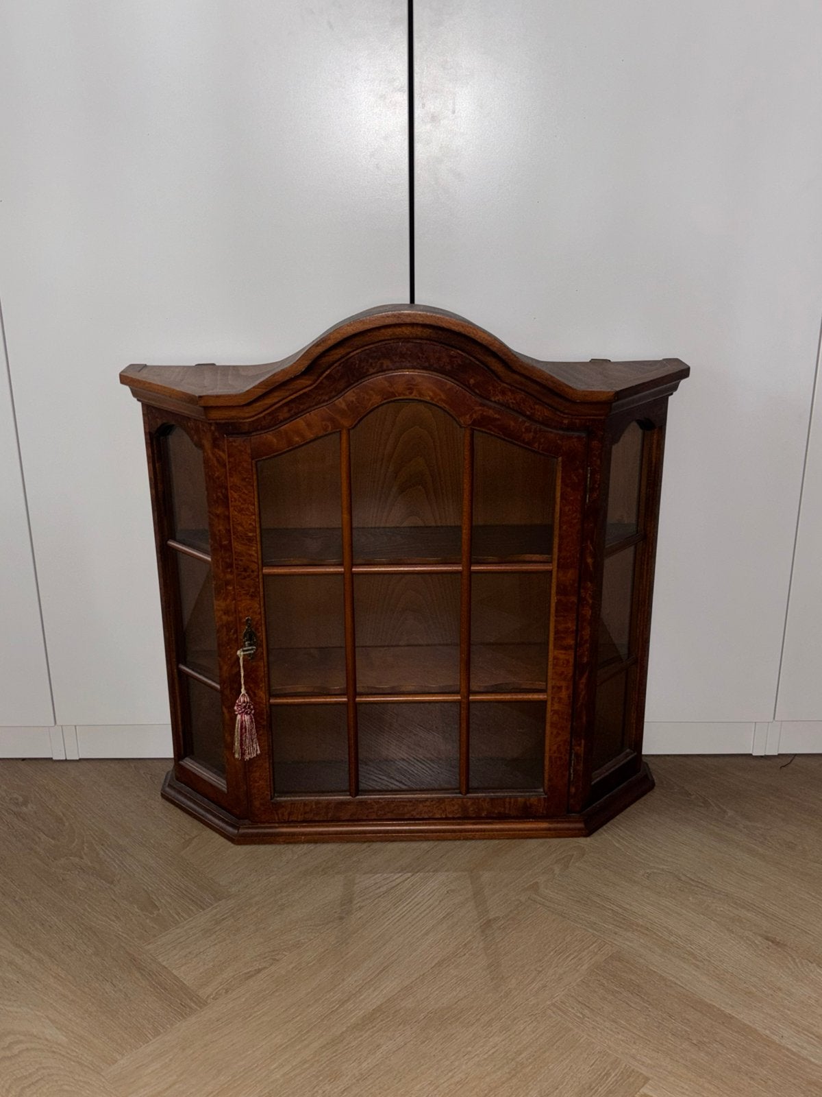 Vintage vitrinekast mahonie klassiek parfum decoratie, Huis en Inrichting, Ophalen, 50 tot 100 cm, Glas, Minder dan 100 cm