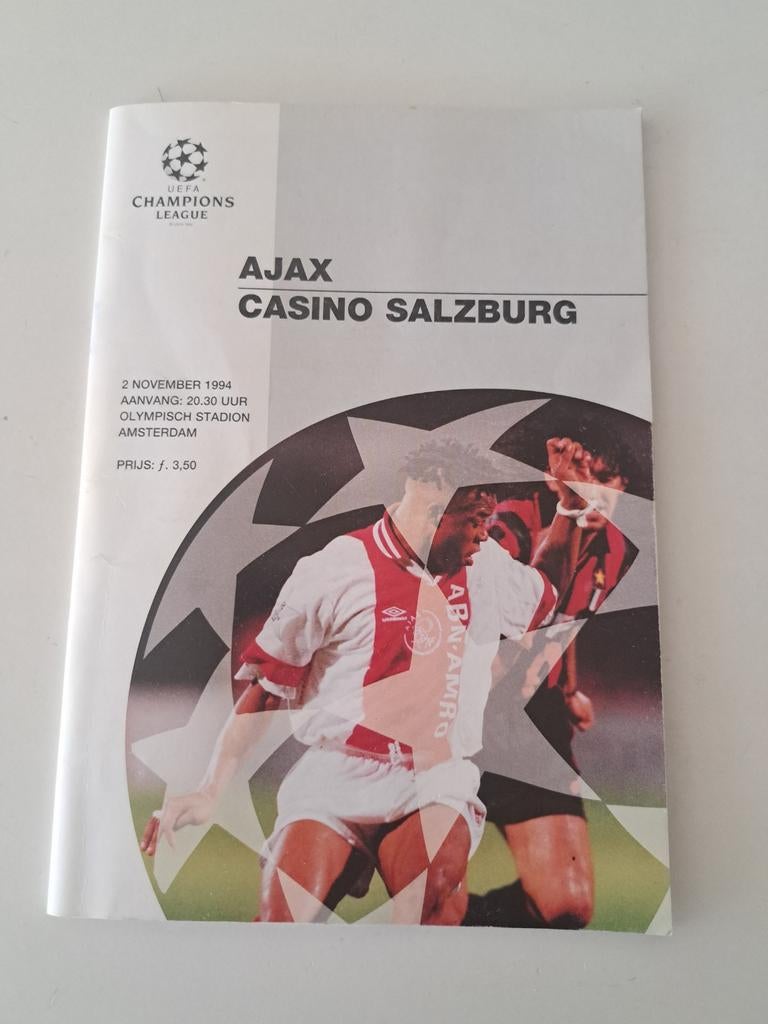 Ajax Champions League programma boekje 1994/1995, Verzamelen, Ophalen of Verzenden, Zo goed als nieuw, Ajax, Boek of Tijdschrift