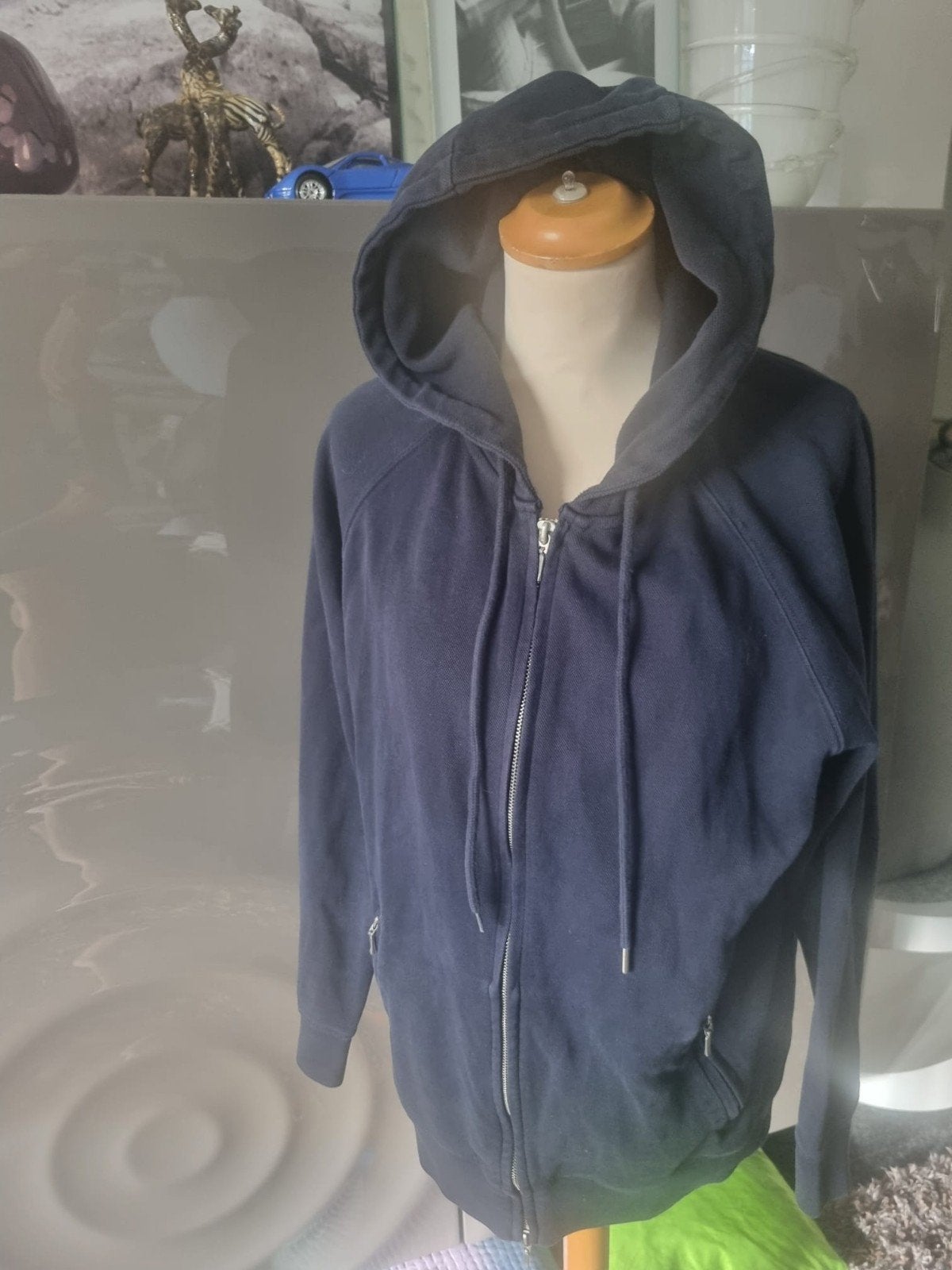Suitsupply geritste hoodie, maat L, blauw, uitmuntende staat, Kleding | Heren, Maat 52/54 (L), Blauw, Ophalen of Verzenden, Zo goed als nieuw