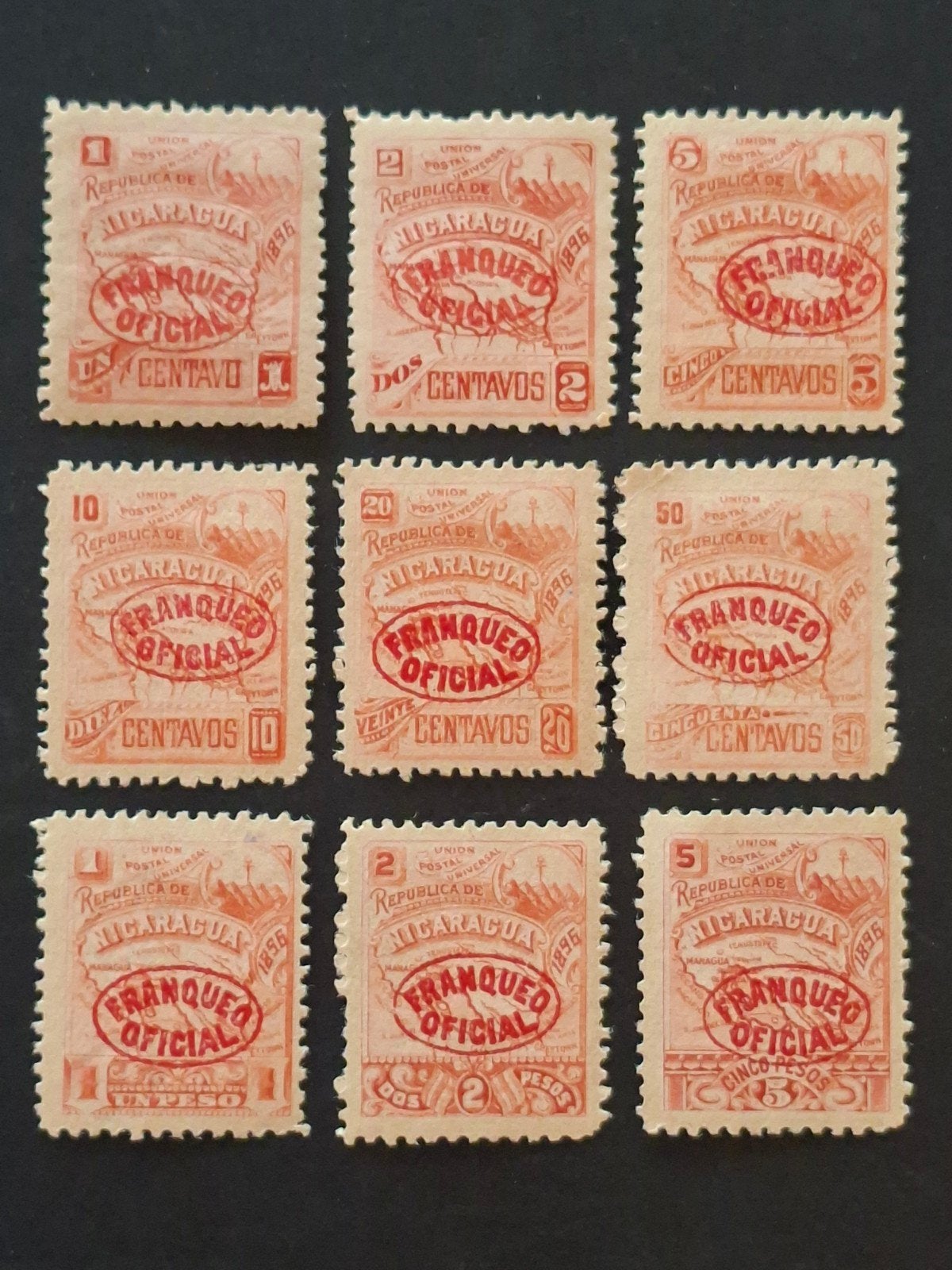 Nigaragua Mi Dienst 62 - 70.  Pf plakker, Verzenden, Postfris, Midden-Amerika