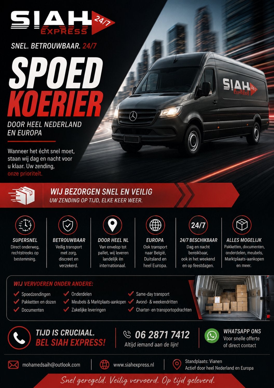 SIAH Express Koerier BV | Spoedtransport & Koeriersdiensten, Koeriersdiensten