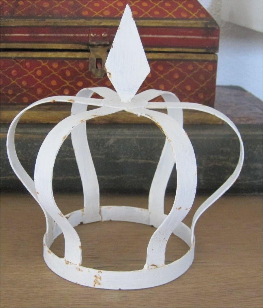 Brocante witte ijzeren kroon, Ophalen of Verzenden