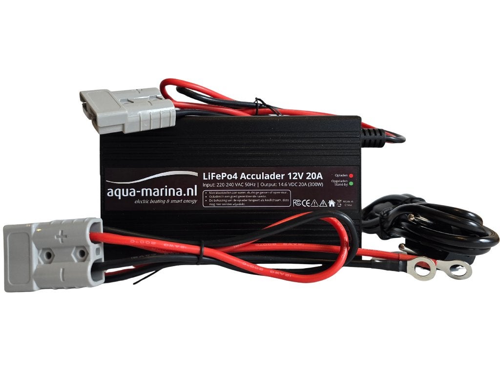 LiFePO4 Acculader 12V 20A – Slimme Lader SB50-aansluiting, Aqua-Marina.NL, Nieuw, Info@aqua-marina.nl, Hoornseweg 17-03, 1775RB  Middenmeer