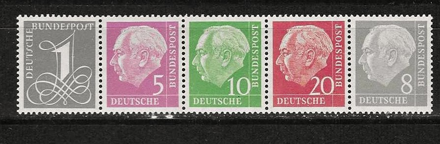 BRD 285vv liggend watermerk postfris 5 str, Postzegels en Munten, Ophalen of Verzenden, BRD, Postfris