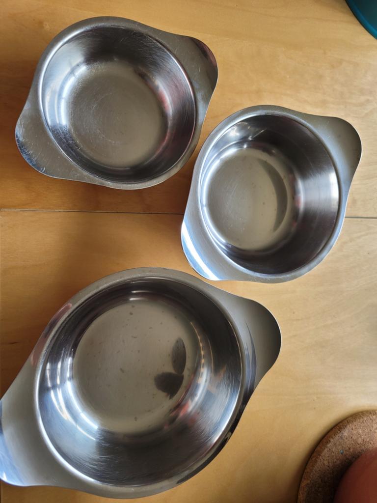 Metalen Schaaltjes 3x, Dieren en Toebehoren, Ophalen, Gebruikt