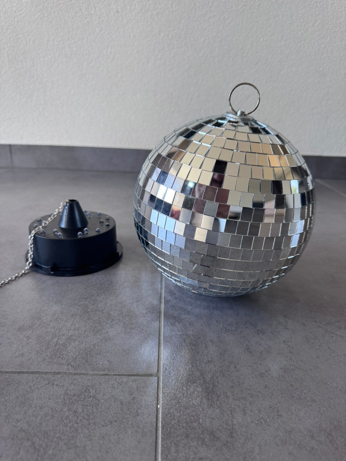 Discobal discobol glitterbol met draaimotor 20cm, Ophalen, Zo goed als nieuw