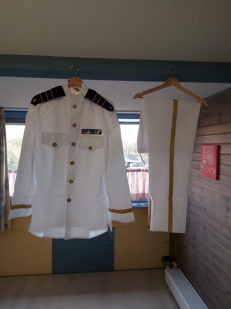 Admiraals uniform carnaval heren, Ophalen, Maat 52/54 (L), Carnaval, Zo goed als nieuw