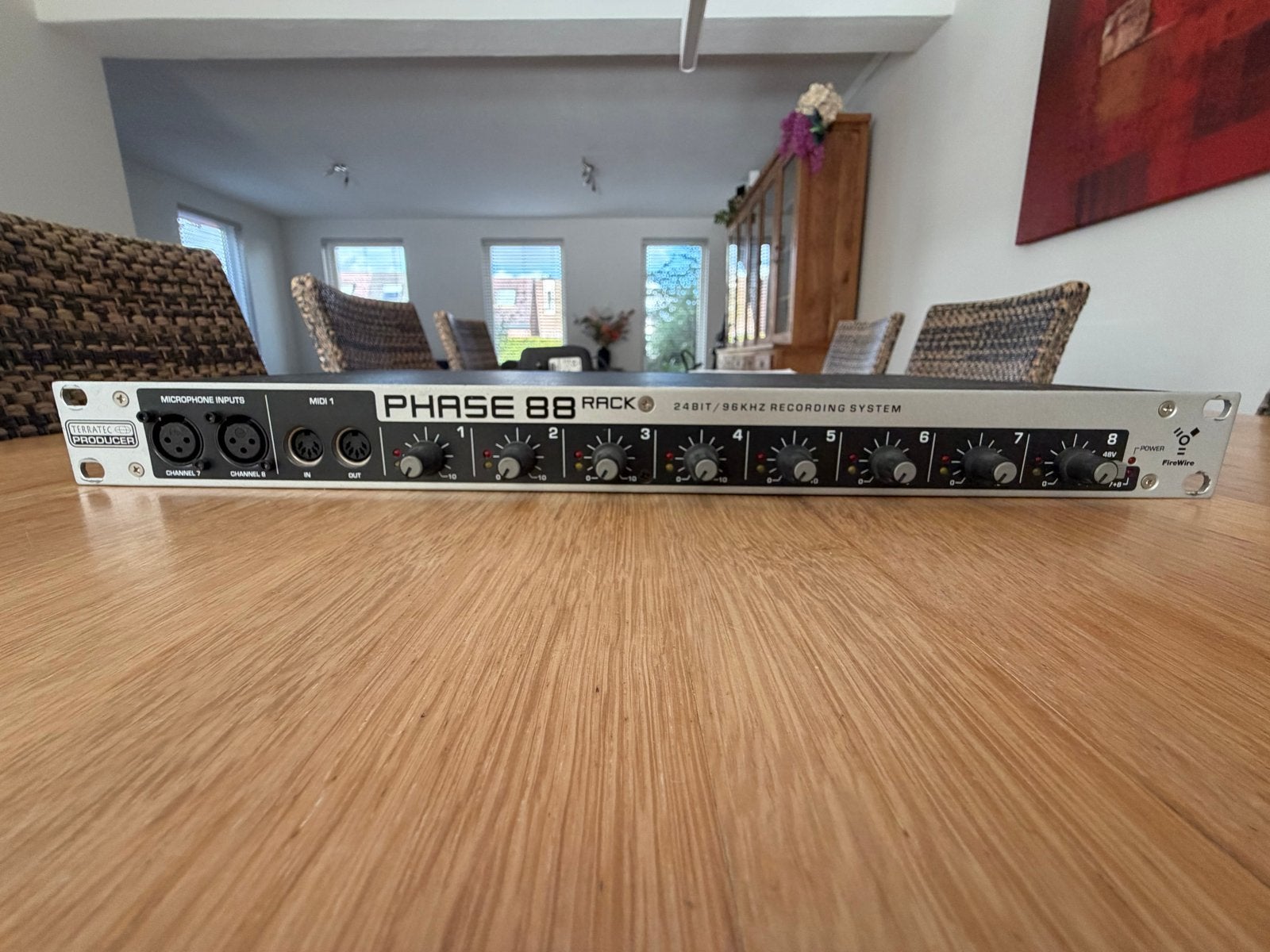 Terratec Phase 88 Rack 24-bit/96kHz Recording System, Ophalen, Gebruikt, 5 tot 10 kanalen, Microfooningang