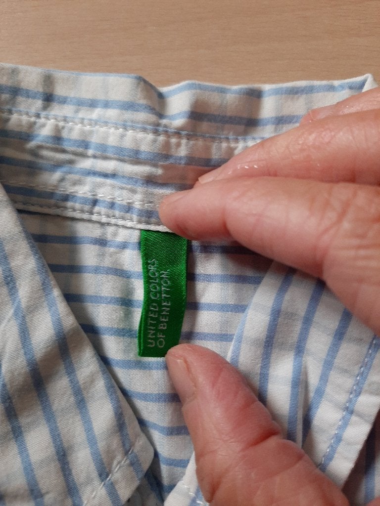 United Colors of Benetton jongen overhemd, maat 130, Gebruikt, United Colors of Benetton, Overhemd of Blouse, Ophalen of Verzenden