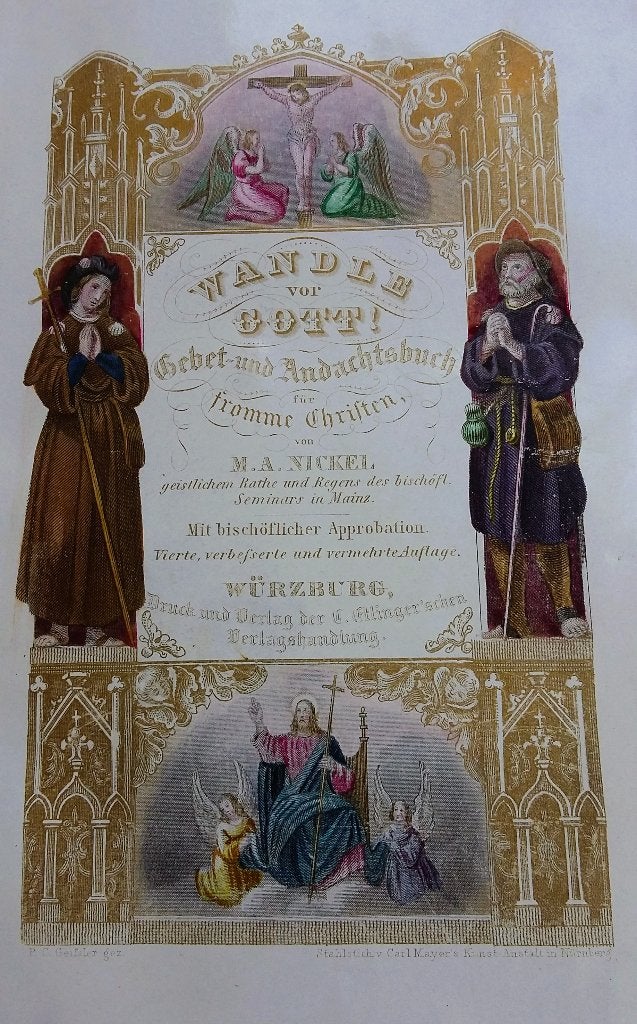 Omstreeks 1850 Bijbel Boek Duitstalig Würzburg Duitsland, Antiek en Kunst, Ophalen of Verzenden