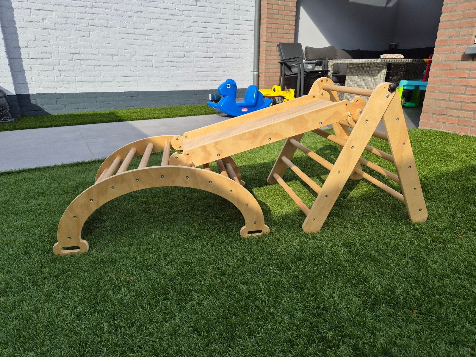Juskys Klimrek met Glijbaan en Klimboog-Montessori Speelgoe, Ophalen, Zo goed als nieuw, Glijbaan