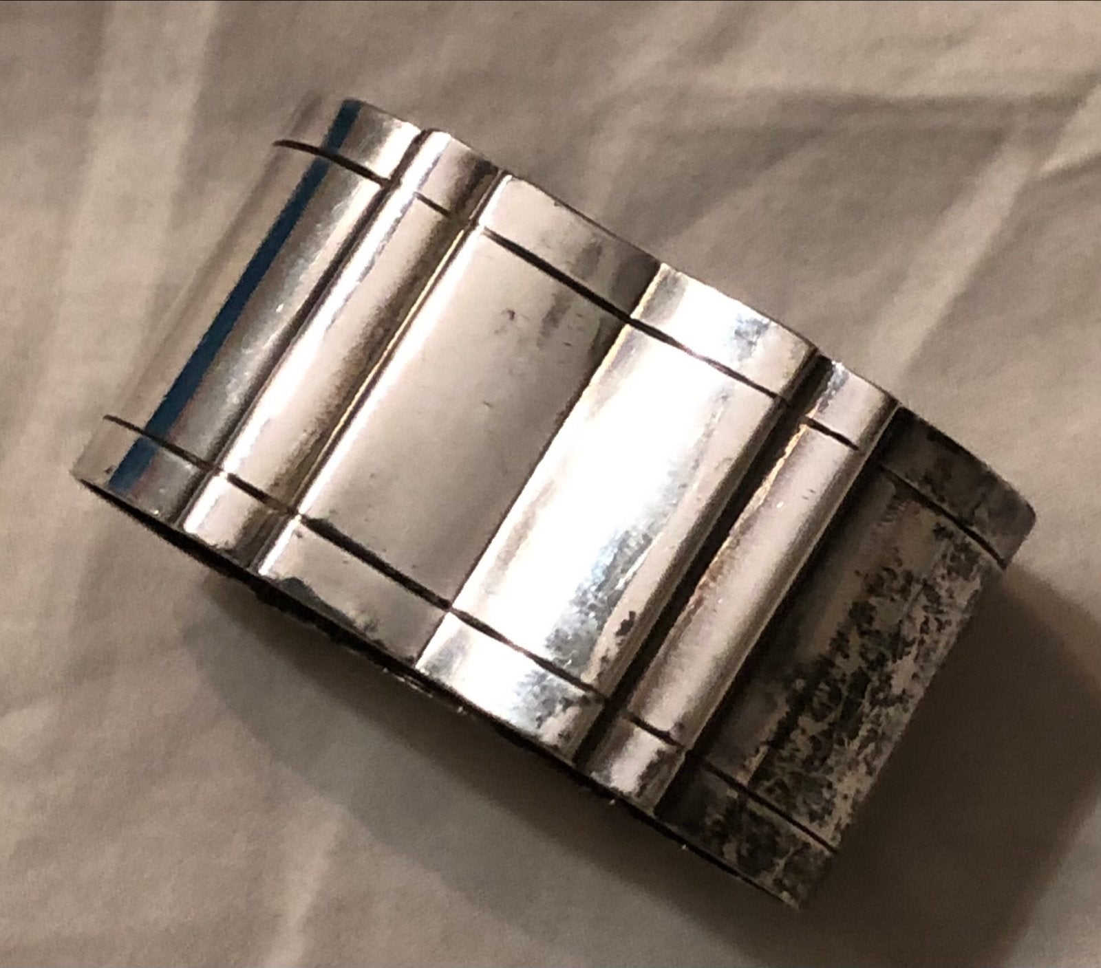 Gero Art Deco Servetring Verzilverd GN Georg Nilsson 1915, Ophalen of Verzenden, Zilver