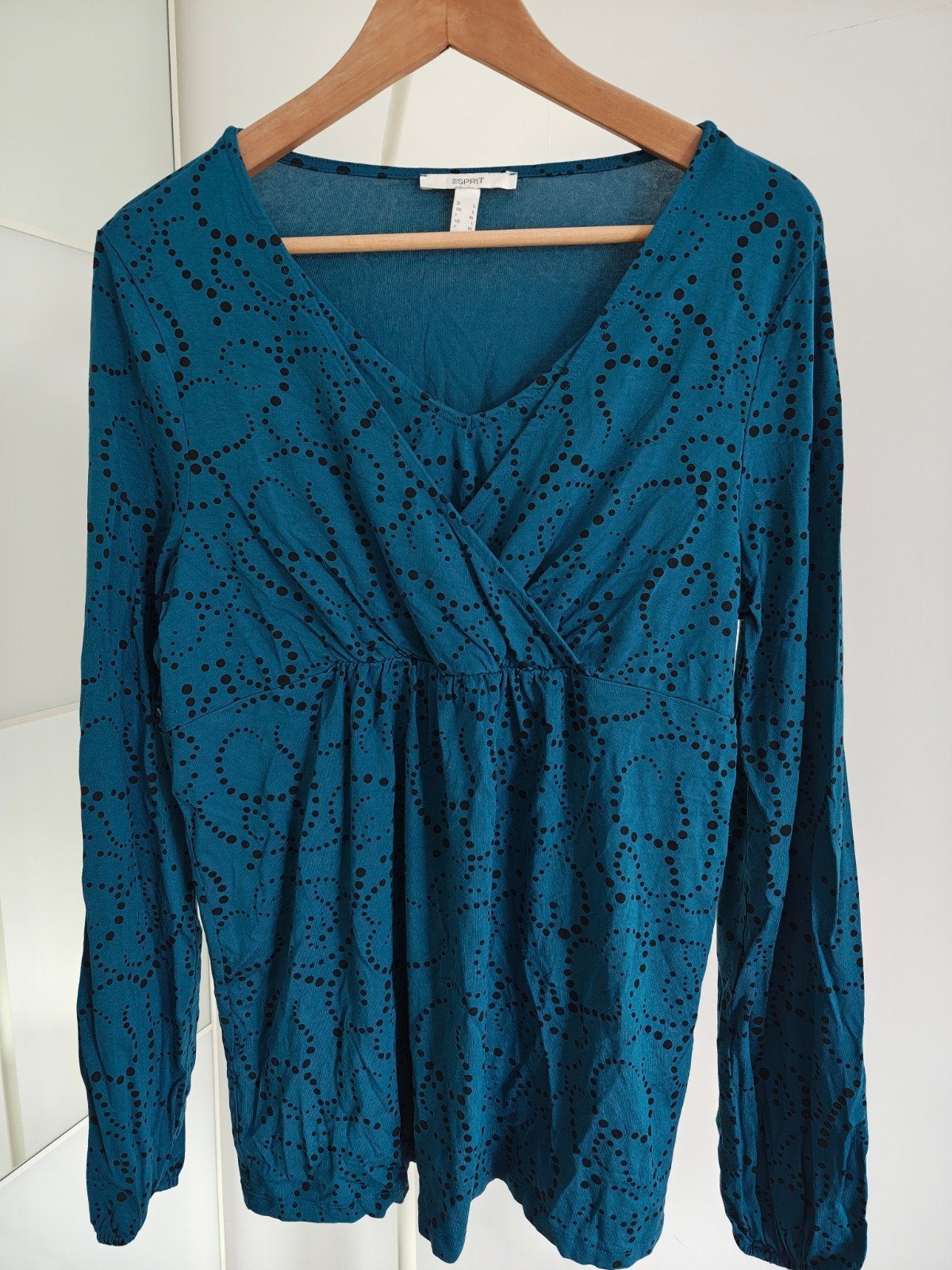 Esprit Zwangerschaps- & Voedingsshirt L - Petrol Blauw, Blauw, Maat 42/44 (L), Zo goed als nieuw, Esprit